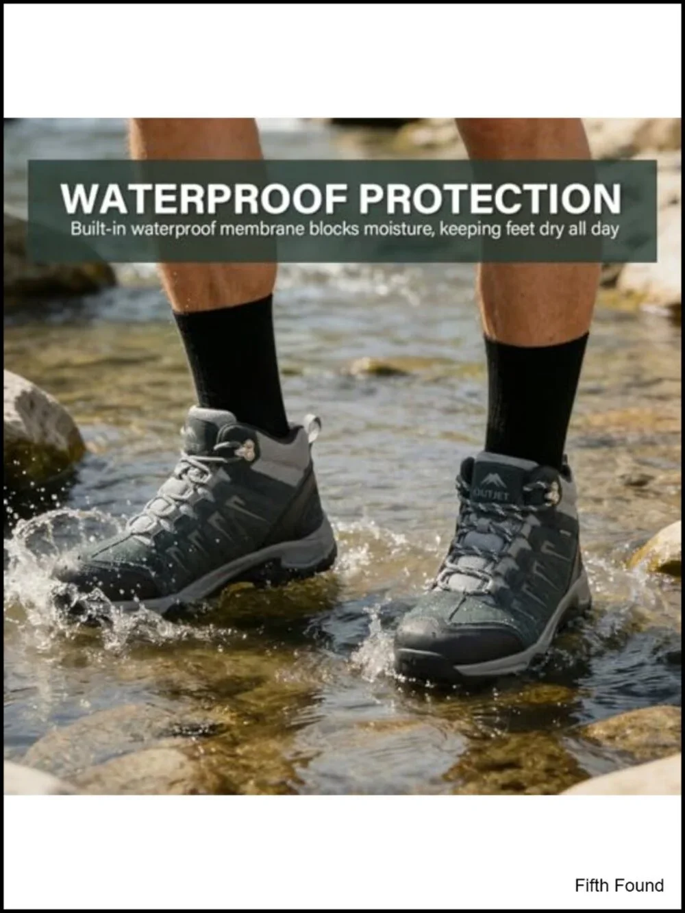 Waterproof Hiking Boots Lightweight Leather Mid Ankle Outdoor Trekking